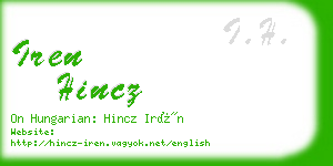 iren hincz business card